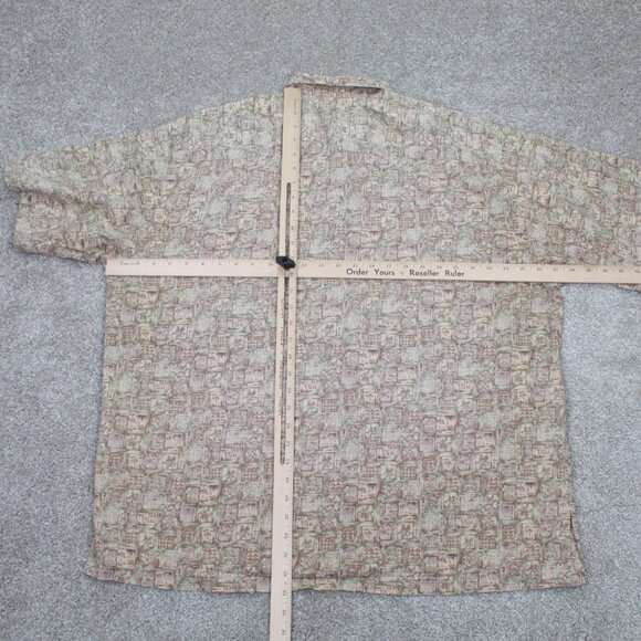 Tori Richard Shirt Adult 2XL XXL Beige Cotton Lawn Short Sleeve Button Up - Picture 9 of 11